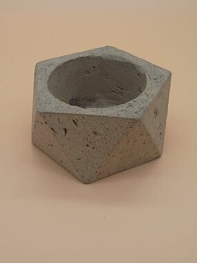 Small Concrete Geometric Planter 3.25" Boho Minimalist Chic Flower Pot